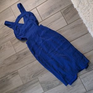 Bebe Satin Blue XXS Dress Bodycon